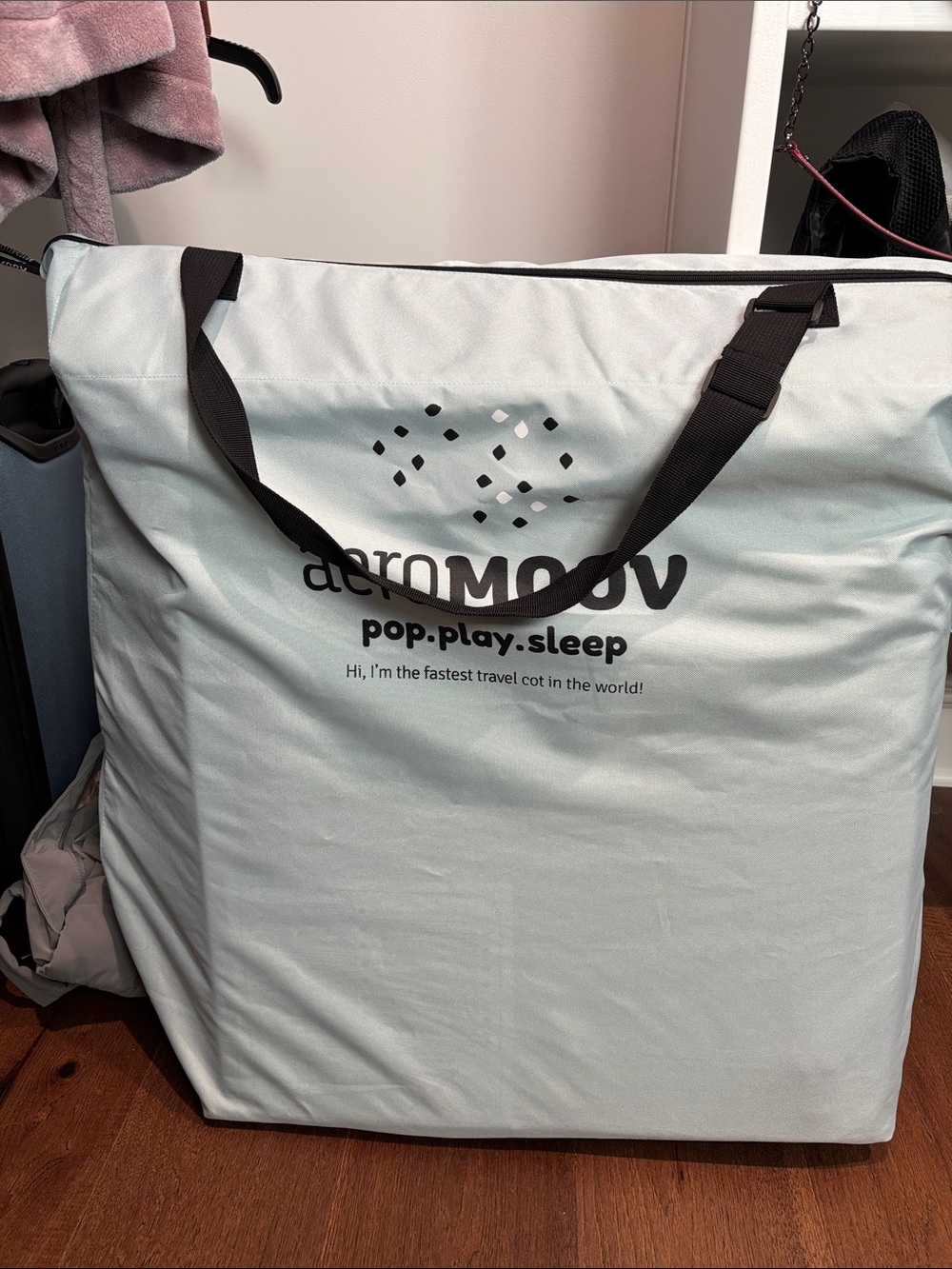 Travel Cot Carry Bag in Light Mint